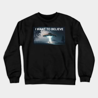 I want to Believe Secluded Road at Night Crewneck Sweatshirt